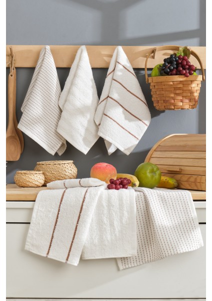 6 Lı Mutfak Havlusu 30 x 50 cm Sophia Serisi Mutfak Havlusu Kurulama Havlusu