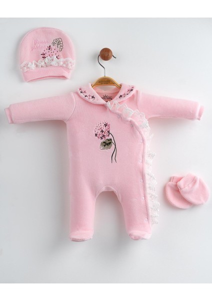 Kız Bebek Yeni Doğan 3 Parça Hastane Çıkışı Tulum Seti