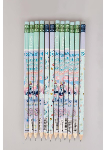 Dekomus Ile Lisanslı Stıtch 12 Adet Silgili Kurşun Kalem