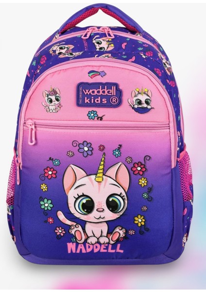 Lisanslı Mor-Pembe Kedi Desenli Kız Çocuk Okul Sırt Çantası & Beslenme Çantası & Kalemlik fiyatları