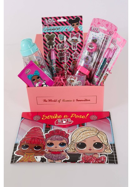 Dekomus Ile Lisanslı L.o.l. Surprıse Özel Kutulu Premıum Kırtasiye Seti Çift Taraflı Not Defteri,cetvel,kurşun Kalem,kalemtraş ve Silgi Seti