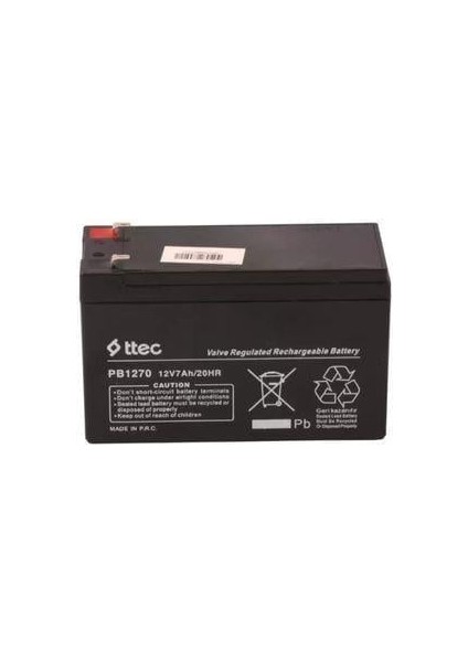 Ttec 12V 7AH Snappy Araba Oyuncak Araba Aküsü Pili Batarya