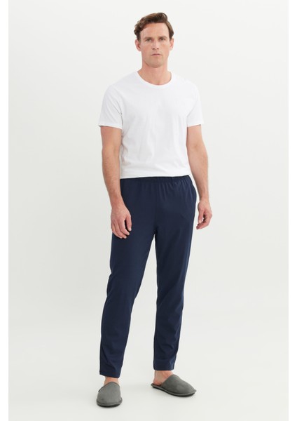 Pamuklu Standart Fit Normal Kesim Beli Lastikli Cepli Pijama Altı