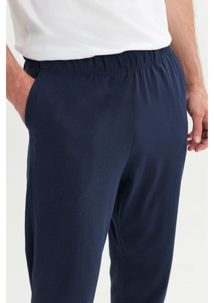 Pamuklu Standart Fit Normal Kesim Beli Lastikli Cepli Pijama Altı