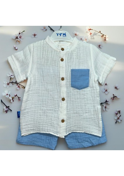 2’li Erkek Bebek Yazlık Takım - %100 Pamuk Müslin Kumaş 👕