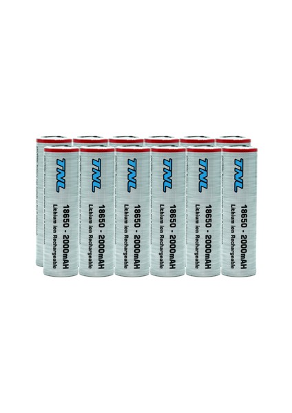 12 Adet Tnl 18650 2000MAH 3.7V 30A Discharge Li-Ion Başlıksız Şarjlı Pil
