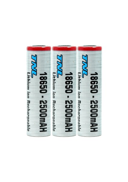 3 Adet Tnl ICR18650 3.7V 2500MAH 30A Şarj Edilebilir Li-Ion Pil