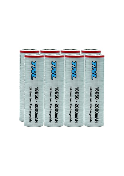 8 Adet Tnl 18650 2000MAH 3.7V 30A Discharge Li-Ion Başlıksız Şarjlı Pil