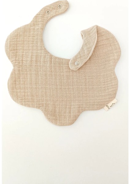 Beyaz ve Bej 2'li %100 Pamuklu Organik 8 Katlı Müslin Bebek Mama Önlüğü / Yakalık / Salya Önlüğü fırsatları