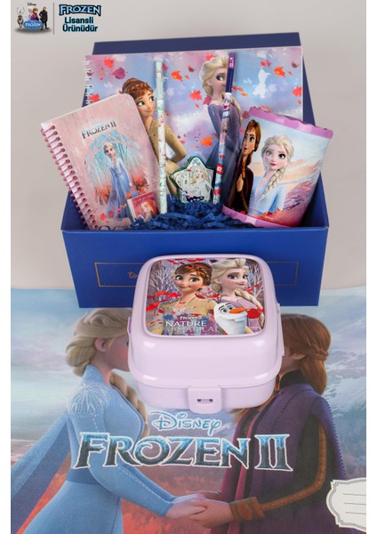 Dekomus Lisanslı Ile Gıft Box Özel Kutulu "frozenın Pembe Okul Yolculuğu" Kırtasiye ve Yemek Seti fiyatları