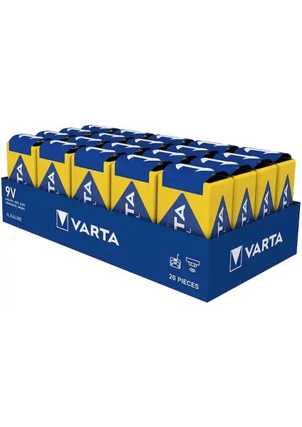 4022 Industrial 9V Pro Alkalin Pil 20 Adet Toptan Satış