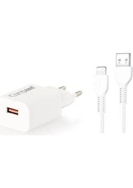 CTA-150QC UL24B 18W Qc + USB To Lıghtnıng 2.4A Kablolu Şarj Seti