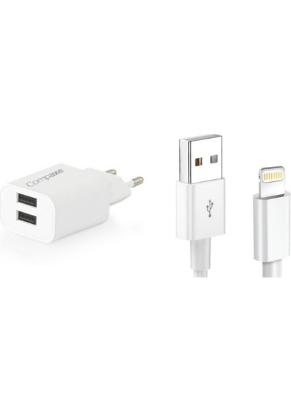 Çift USB Adaptör ve Lightning USB Kablolu Set CTA-521DIU