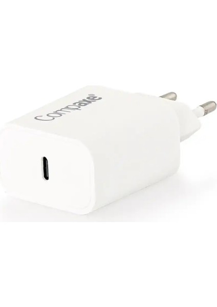 20W Pd 3A Type-C Çıkışlı Şarj Adaptörü (Başlık) Beyaz