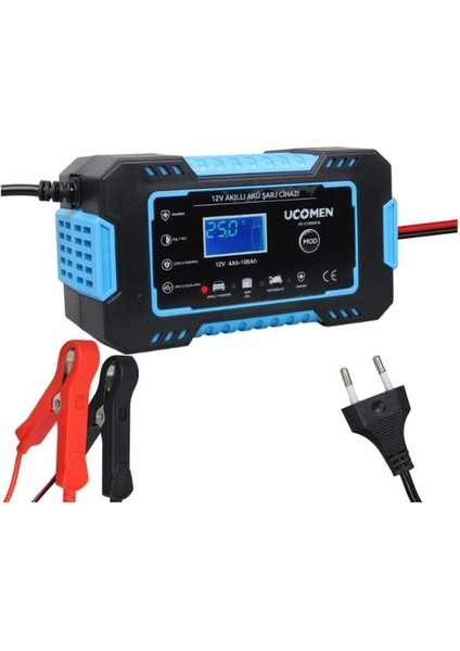 12V 6A Akıllı Akü Şarj Cihazı Otomatik LCD Ekran (UC-C120501A)