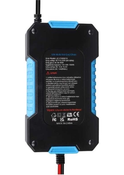 12V 6A Akıllı Akü Şarj Cihazı Otomatik LCD Ekran (UC-C120501A)