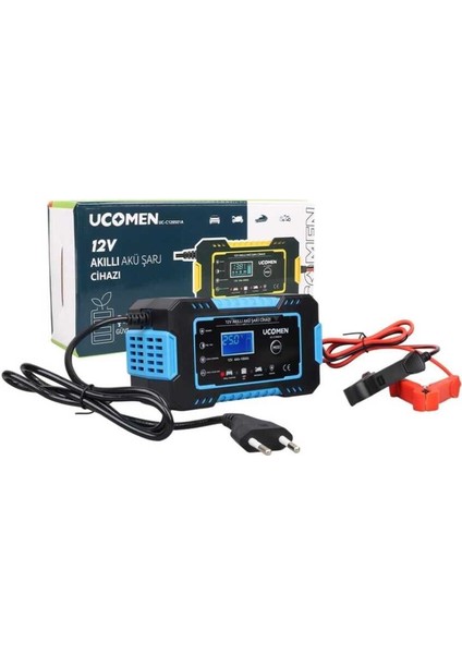 12V 6A Akıllı Akü Şarj Cihazı Otomatik LCD Ekran (UC-C120501A)