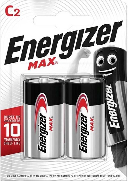 Alkalin Max C Orta Boy Pil 2'li Paket