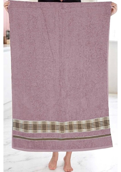Ekose Desenli % 100 Pamuk Banyo Havlusu 70X140 cm Mor fiyatları