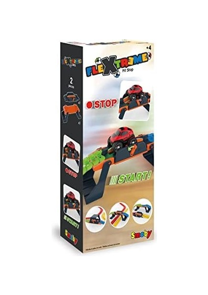 180916, Flextreme Pit Stop, 2 In 1,start Stop Modül, Ayrı Ayrı Montaj Edebilme, Kauçuk Ray, Sağlam Yapı, Fleextreme Pit Stop Set