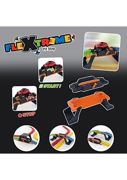 180916, Flextreme Pit Stop, 2 In 1,start Stop Modül, Ayrı Ayrı Montaj Edebilme, Kauçuk Ray, Sağlam Yapı, Fleextreme Pit Stop Set