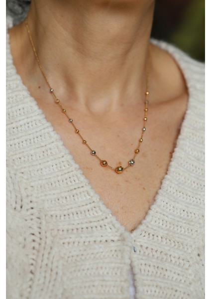 14 Ayar Altın Süzme Dorika Top Dizisi Kolye fiyatları