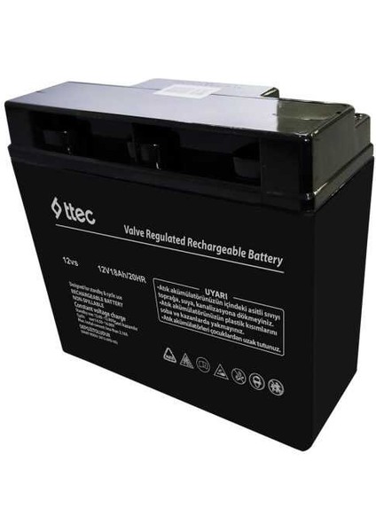 Ttec 12V 18AH Bakımsız Kuru Akü