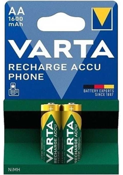 58399 1600MAH Aa Şarj Edilebilir Kalem Pil 2'li Paket (Blister)