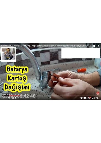 Aç-Kapa Batarya Musluk Kartuşu 40 Lik - Düz Ayaksız Kartuş 1