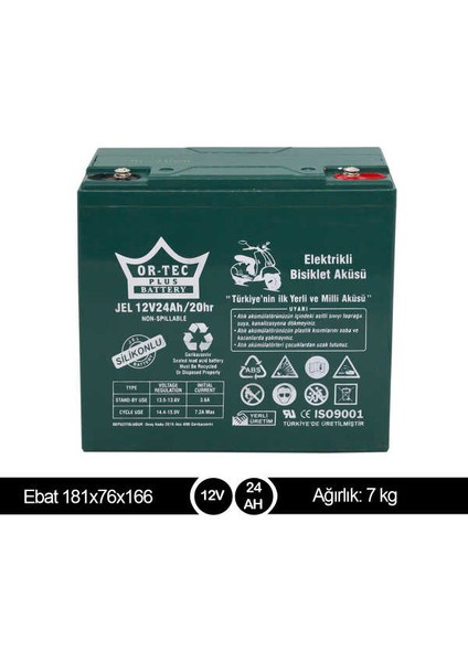 Ortec 12V 24AH Elektrikli Motosiklet Aküsü fiyatları