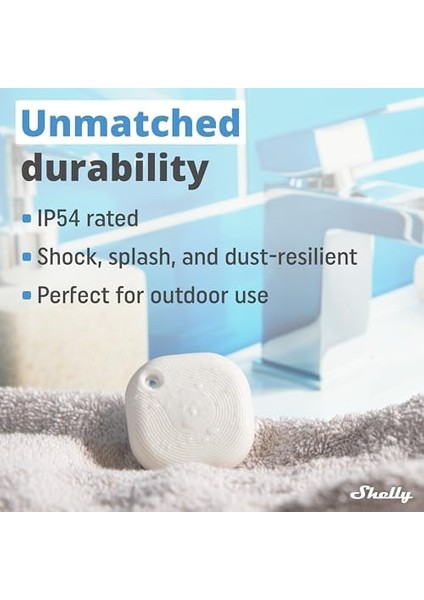 Blu Button Tough Ivory | Bluetooth Kontrollü Akıllı Düğme | Cihazların Kısılması, Açılması ve Kapatılması ve Sahneleri Etkinleştirme, Ev Otomasyonu | Koruma Sınıfı IP54 | Ios Android Uygulaması