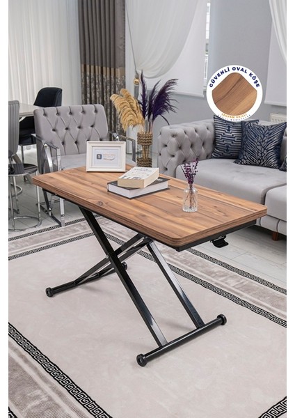 Home Üst Tabla Mdf Urartu Oval Köşe Alt Ayak Siyah Renk fırsatları