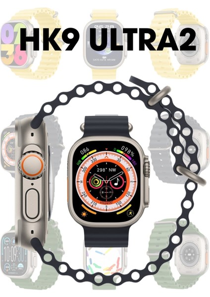 Wearfit Hk9 Ultra 2 Akıllı Kol Saati Watch Model:inç 49MM Amoled Ekran (Gri) modelleri