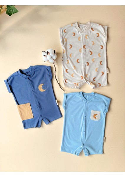 Moon 3'lü %100 Pamuk Tulum Set