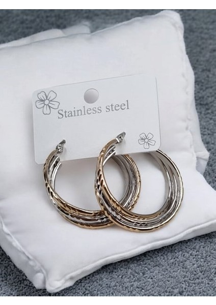 Jadem Gold Paslanmaz Çelik Burgu Küpe