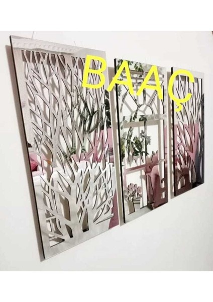 Ahşap / Pleksi Işıklı 3 Lü Tablo