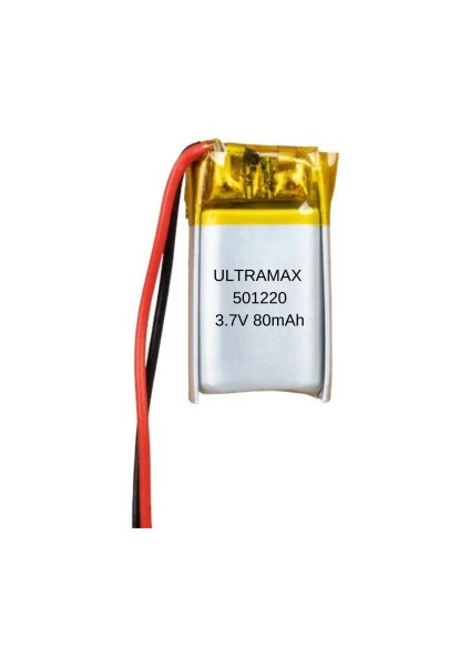 501220 3.7 Volt 80 Mah Lityum Polimer Pil