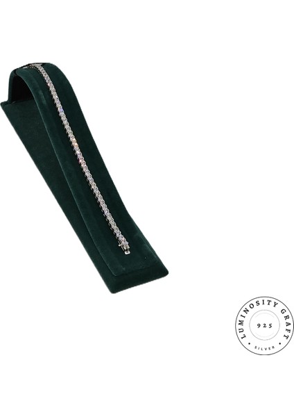 3.5mm Su Yolu 925 Ayar Gümüş Özel Taşlı Kadın Bileklik