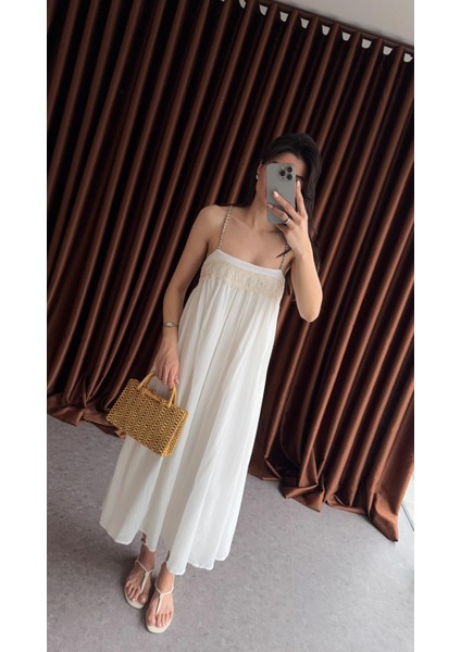 Dantel Detaylı Askılı Elbise indirimleri