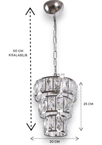 Safir Kristal Tekli Avize