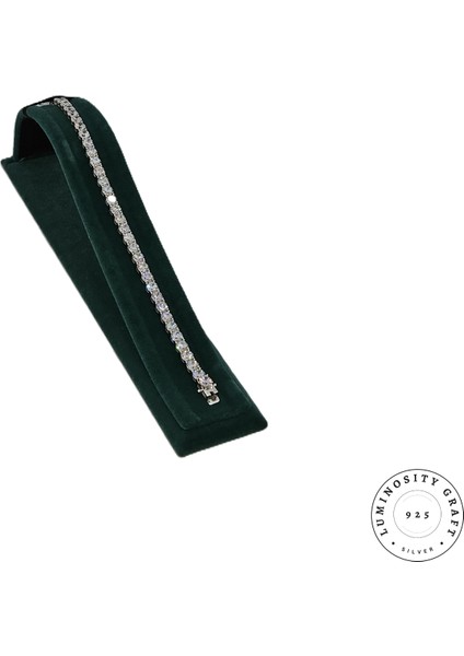 4.8mm Su Yolu 925 Ayar Gümüş Özel Taşlı Kadın Bileklik