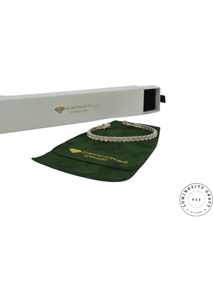 4.8mm Su Yolu 925 Ayar Gümüş Özel Taşlı Kadın Bileklik modelleri