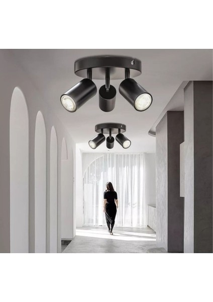 Mylights Üçlü Metal LED Avize Plofonyer LED Spot Günışığı LED Ampullü Tek Fiyatıdır