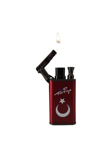 Çift Yanar Çakmak Tabanca Figürlü Türk Bayraklı fiyatları