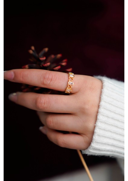 Zarif Kalp Model Ayarlanabilir Gold Kadın Yüzük fırsatları