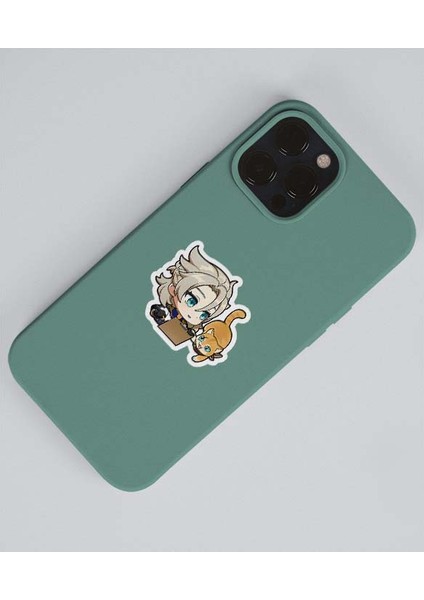 Genshin-Albedo 2 Li Sticker Set Parlak Kağıt-Monstat-Genshin Impact-Oyun Süsleme fırsatları