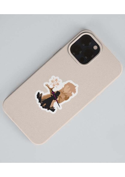 Genshin-Albedo 2 Li Sticker Set Parlak Kağıt-Monstat-Genshin Impact-Oyun Süsleme indirimleri