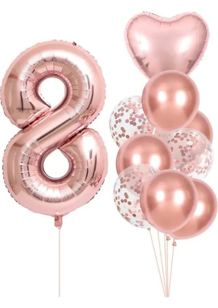 8 Yaş Rakam Folyo Balon Seti