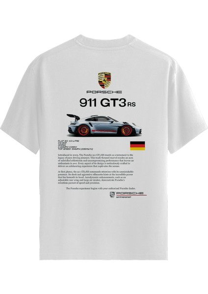 Porsche Gt3 Rs V2 – %100 Pamuklu Kadın Beyaz Tişört – Premium Quality