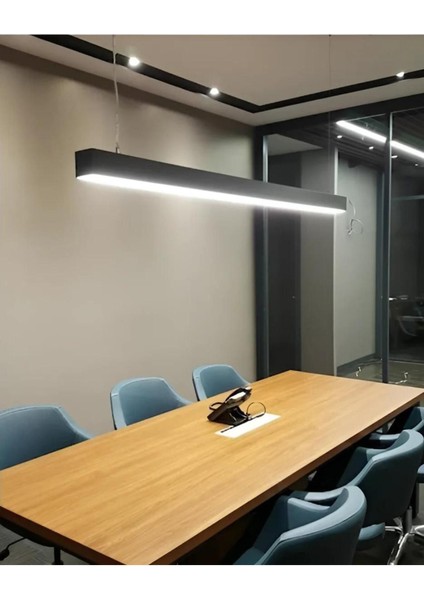 Lineer 100 cm Siyah Kasa Sarkıt Modern LED Avize, Salon, Mutfak, Lineer Avize modelleri